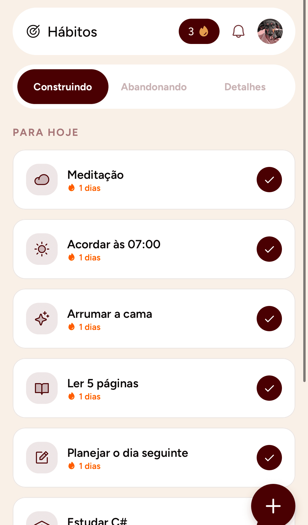 Tasks and habits